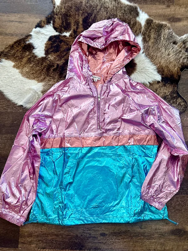 Metallic Colorblock Windbreaker