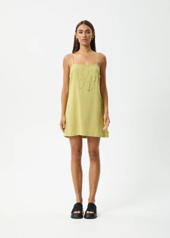 AFENDS Womens Amaya - Mini Dress - Lemongrass