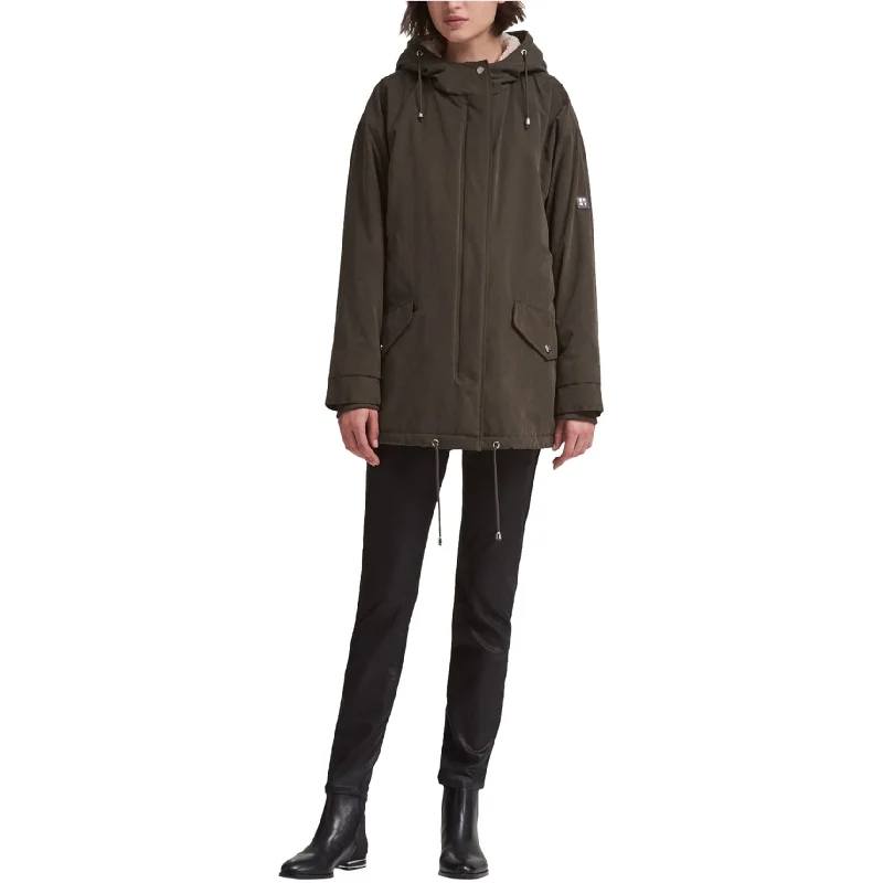 Dkny Womens Hooded Parka Coat