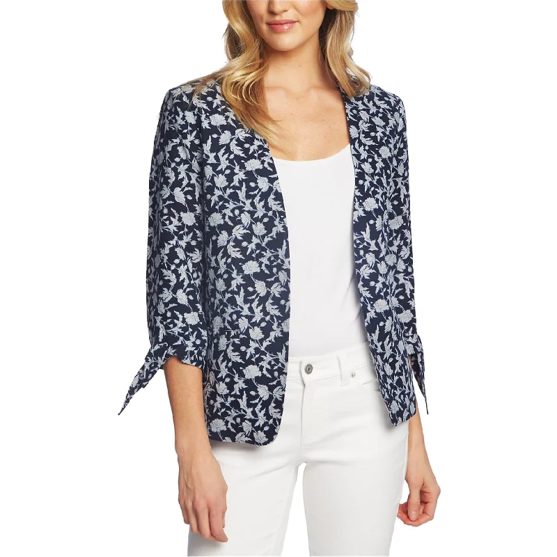 CeCe Womens Tie Sleeve Jacket, Blue, X-Small