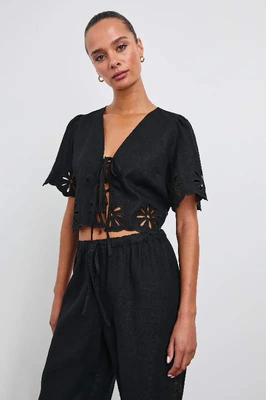 PARI TOP - BLACK EYELET