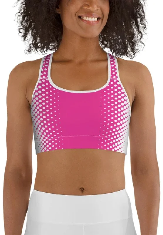 Hot Pink Optical Illusion Sports Bra