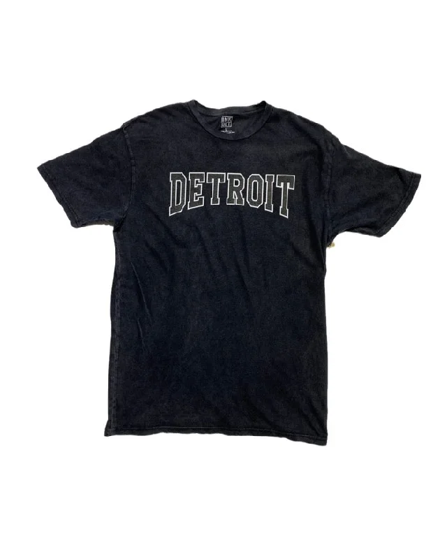 Ink Detroit Varsity Mineral Wash T-Shirt - Black