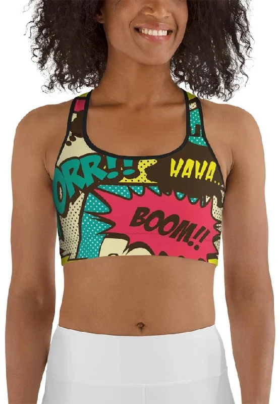 Retro Comic Book Sports Bra