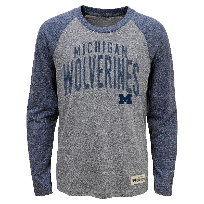 Michigan Wolverines Gen2 Youth L/S Tri Blend "Pedigree" Raglan Shirt