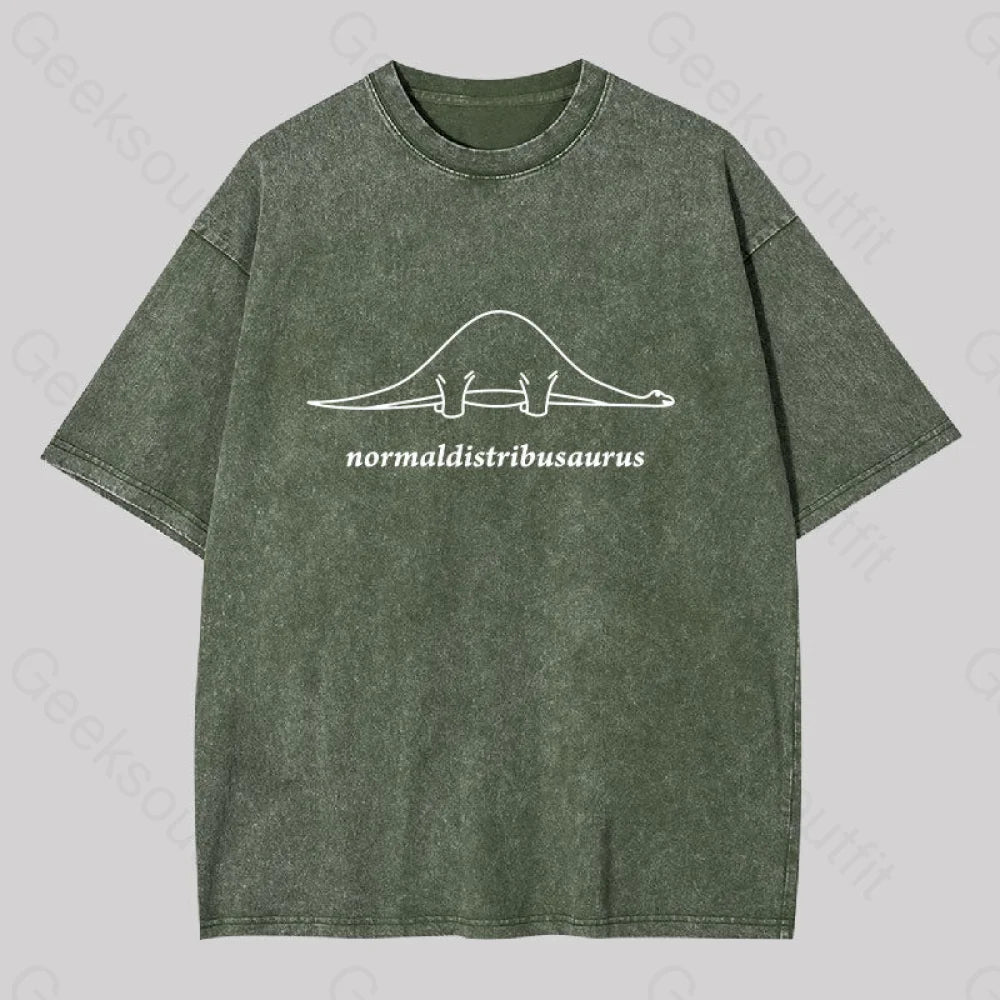 Normal Distribution Dinosaur Washed T-shirt