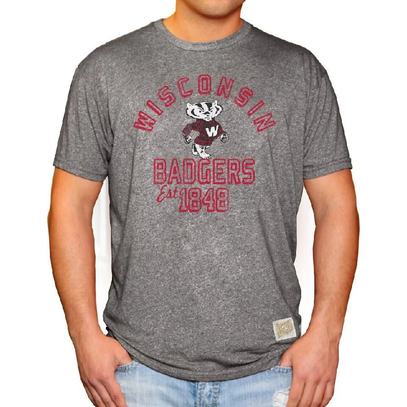 Wisconsin Badgers Retro Brand Heather Deep Red Tri Blend Shirt