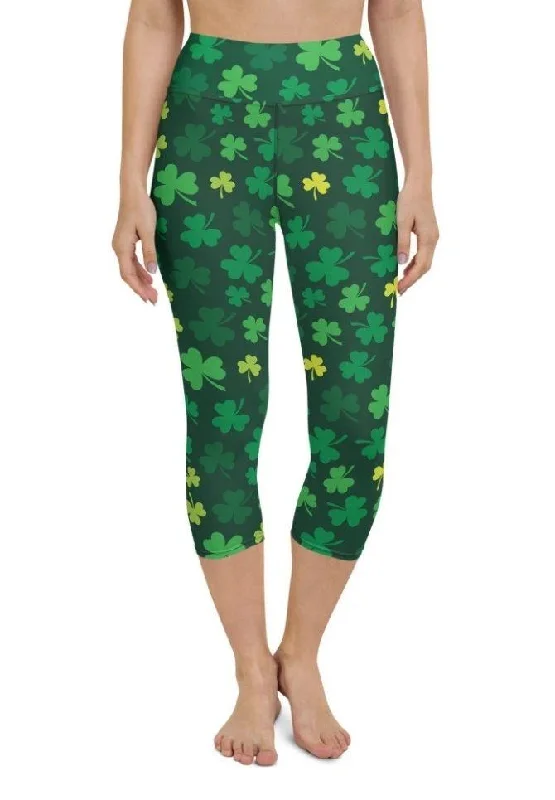 Shamrock Pattern Yoga Capris