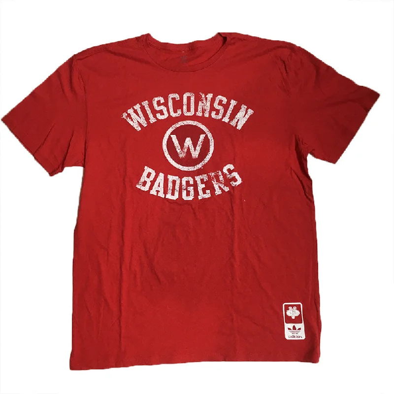 Wisconsin Badgers Adidas Red Vintage College Vault Shirt