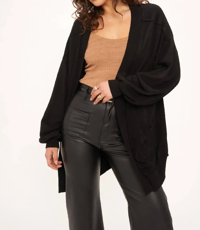 Still Dreaming Pocket Cardigan In Black