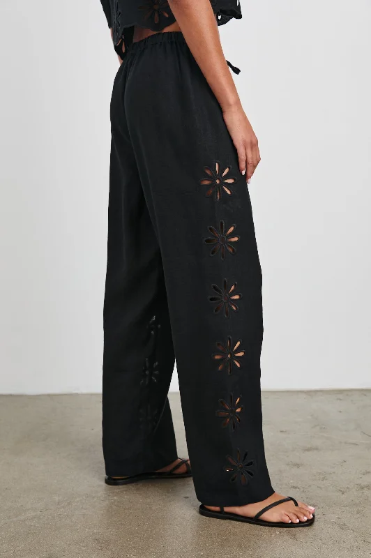 EMMIE PANT - BLACK EYELET