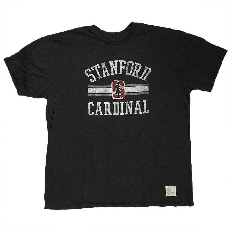 Stanford Cardinal Retro Brand Tri Blend Streaky Black Logo Line Shirt