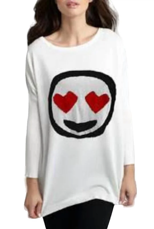 Smile In Love Emoji Top In Stoneblack