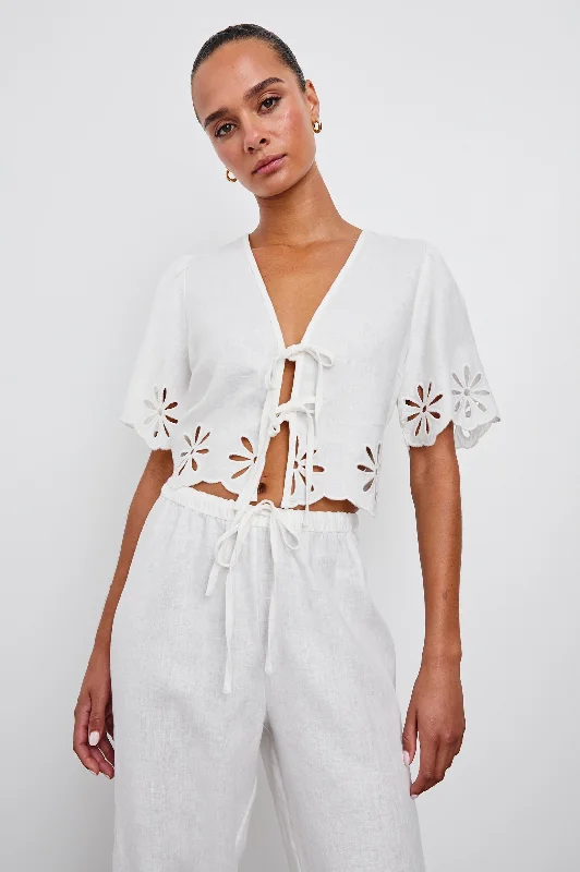 PARI TOP - WHITE EYELET