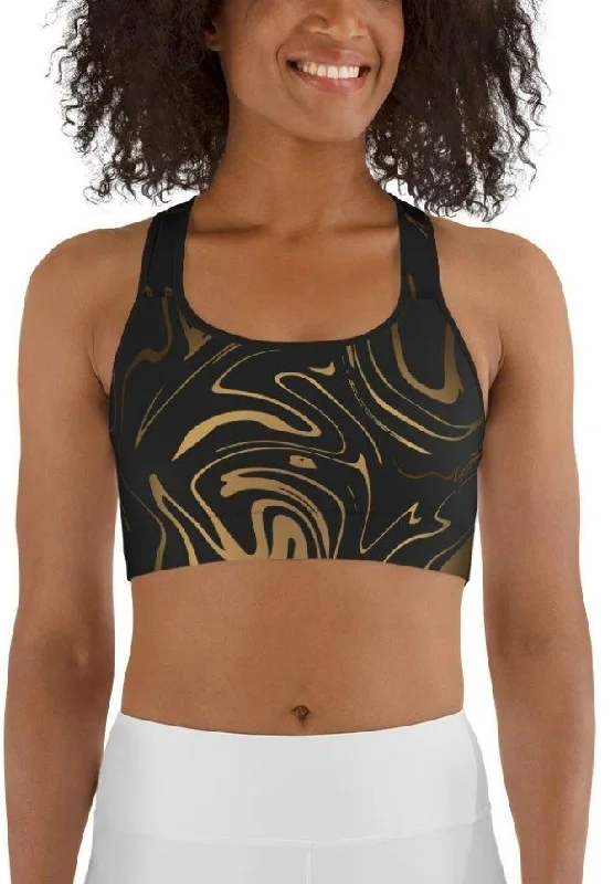 Black & Gold Sports Bra