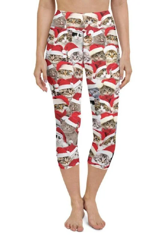 Christmas Cat Yoga Capris