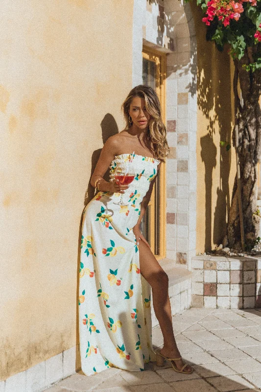 Mikaela Maxi Dress - Lemon Print