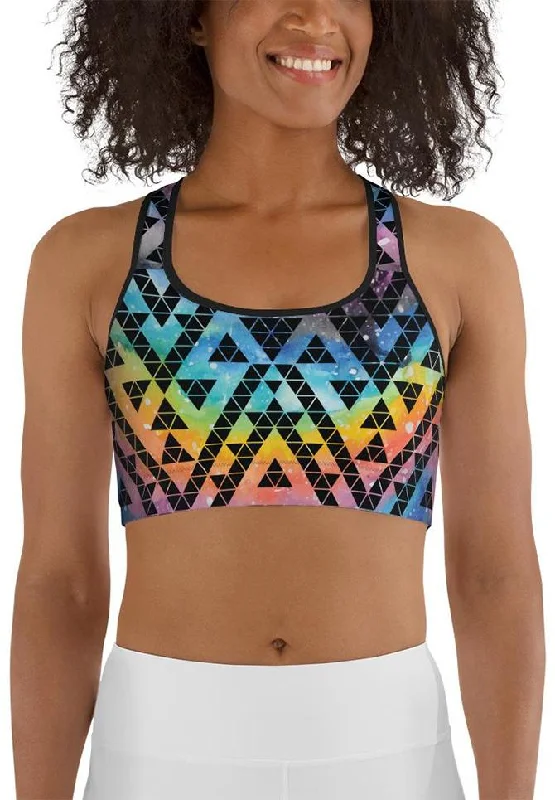 Geometric Space Sports Bra