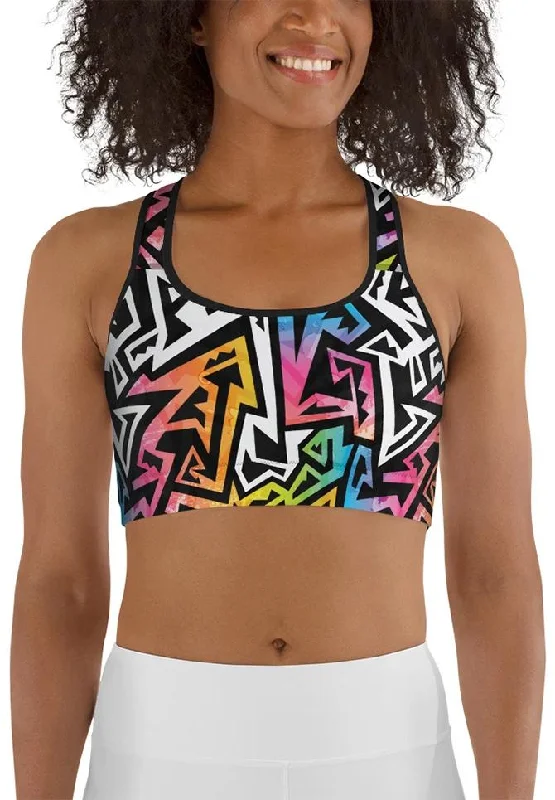 Funky Geometric Sports Bra