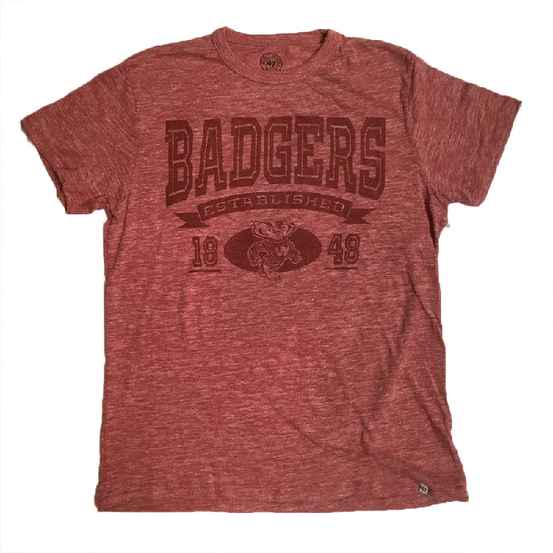 Wisconsin Badgers '47 Brand Streaky Red Tri Blend Shirt