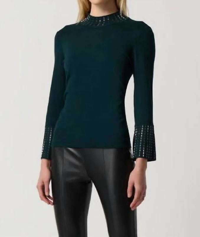 Embellished Sweater In Alpine Green