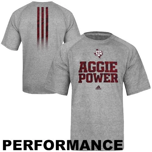 Texas A&M Aggies Adidas Gray "Aggie Power" Sideline Go-To Tee