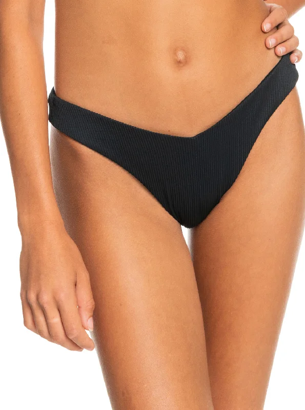 Rib Roxy Love Cheeky Bikini Bottom - Anthracite