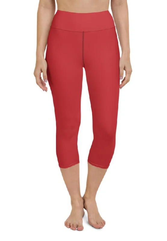 Crimson Red Yoga Capris