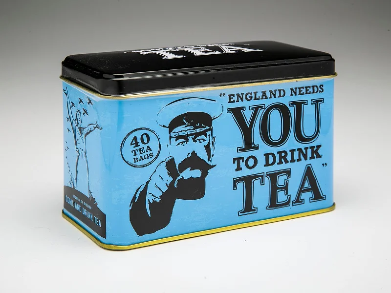 'England NEEDS You To Drink TEA' Tin with 40 English Afternoon Tea bags