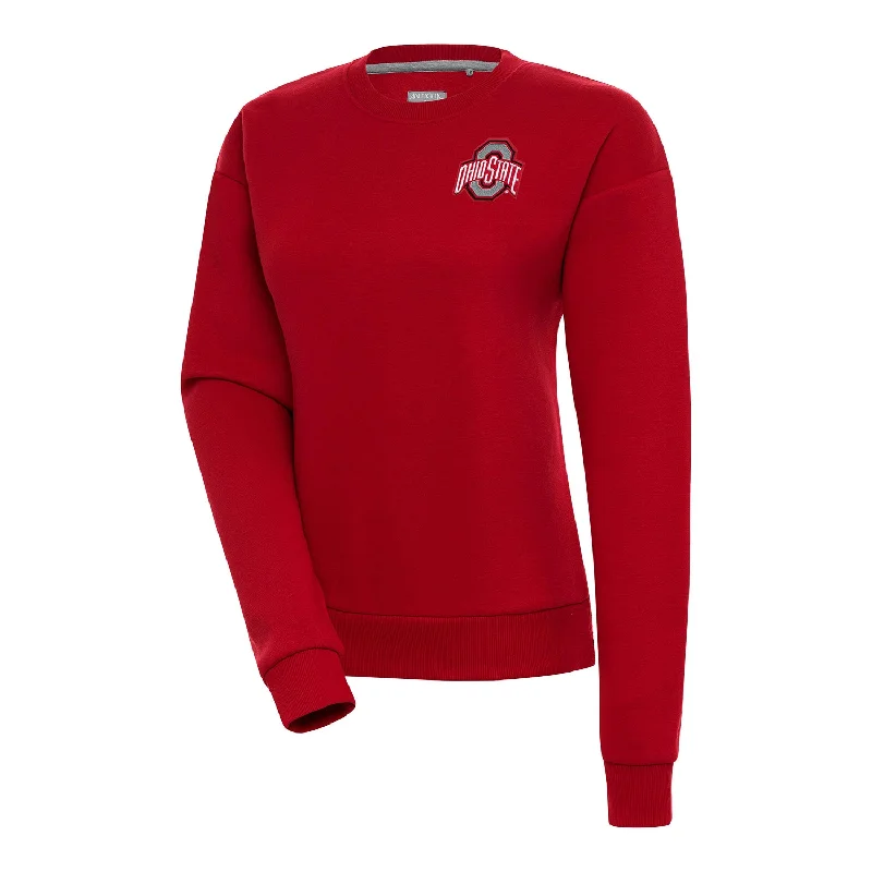 Ladies Ohio State Buckeyes Victory Scarlet Crewneck Sweatshirt