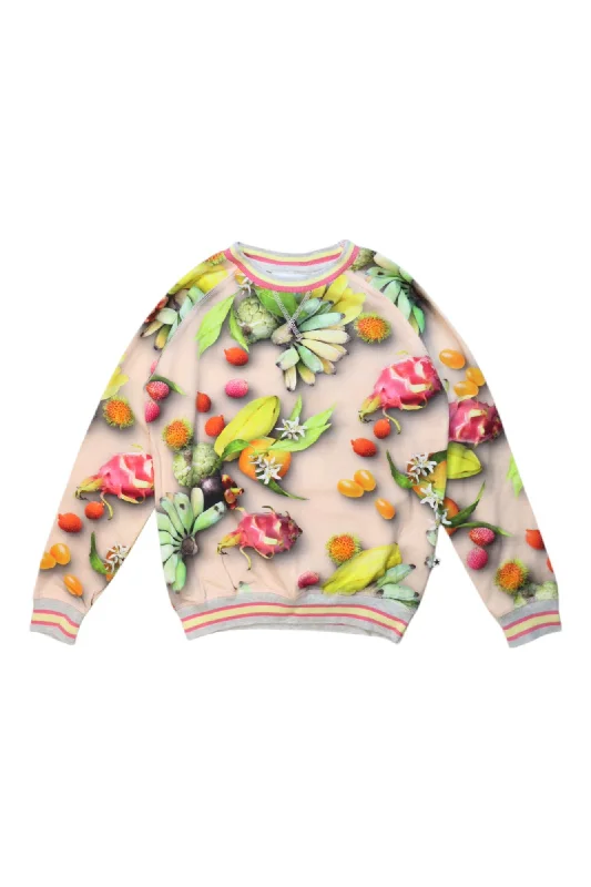 Molo Fruit Print Crewneck Sweatshirt Size 7Y