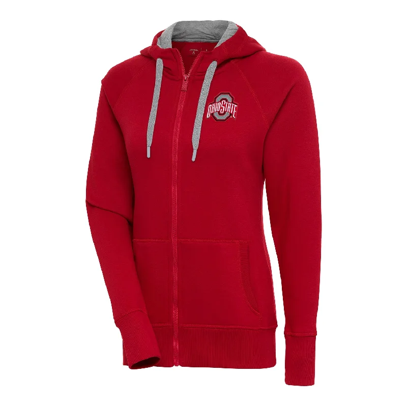 Ladies Ohio State Buckeyes Victory Full Zip Scarlet Sweatshirt