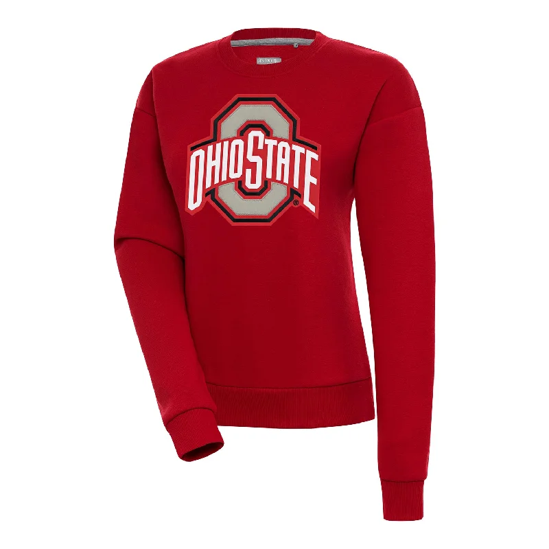 Ladies Ohio State Buckeyes Victory Scarlet Crewneck Sweatshirt